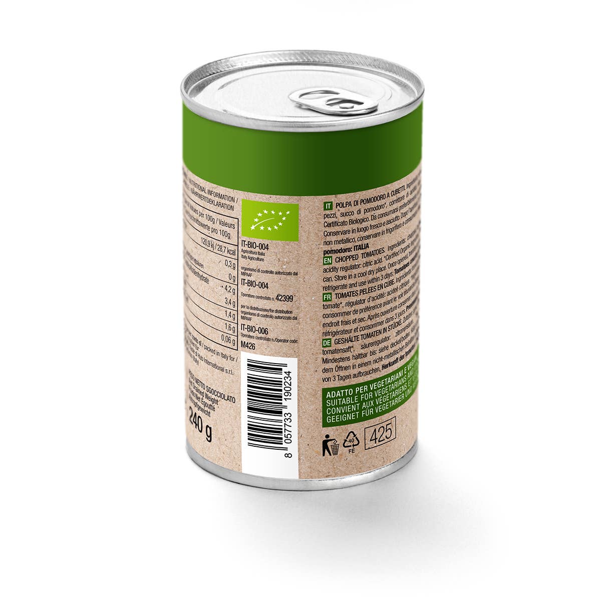 Pulpe de tomates en dés bio 400 g
