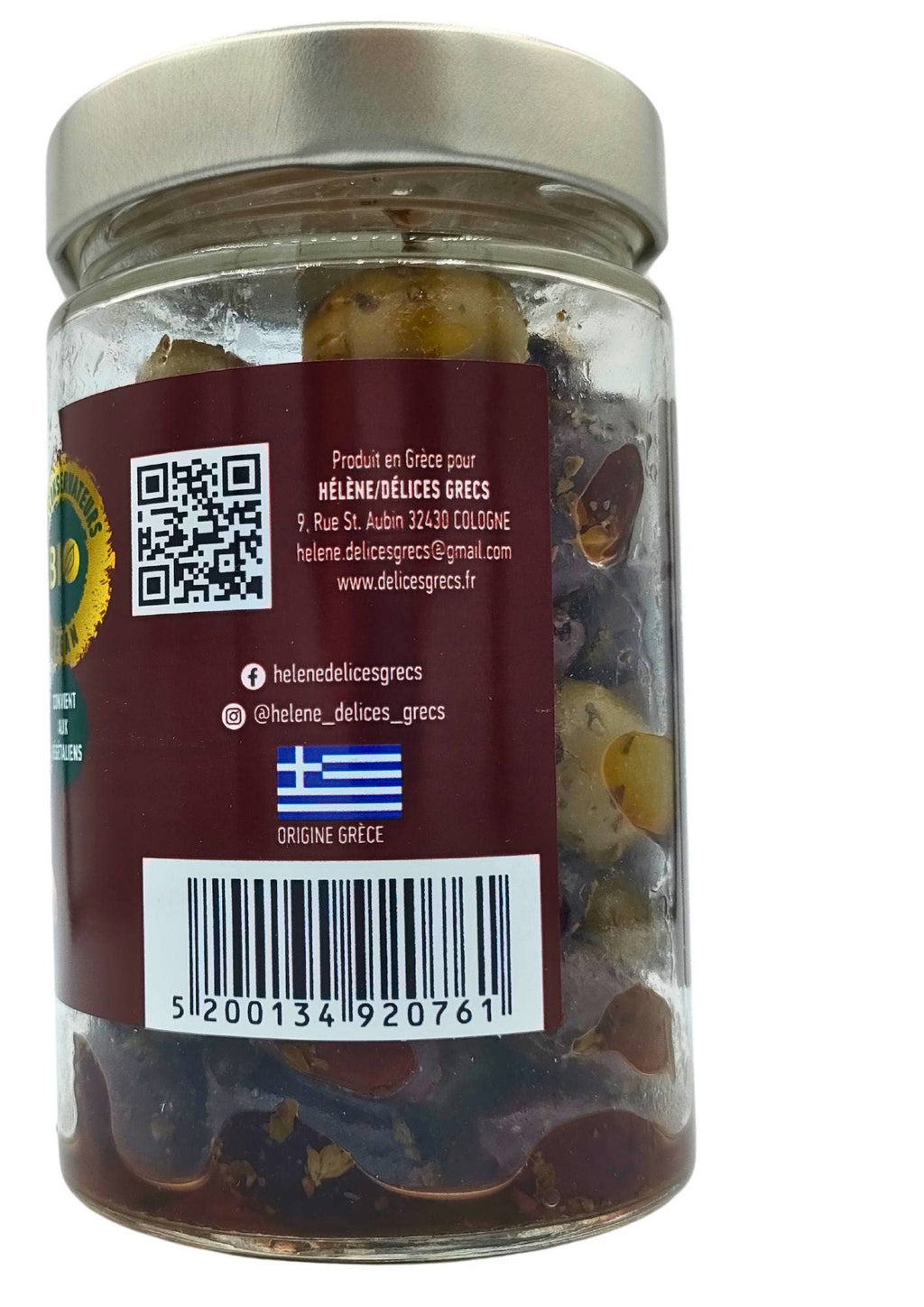 Olives  Bio vertes et Kalamata dénoyautées aux herbes - 180g