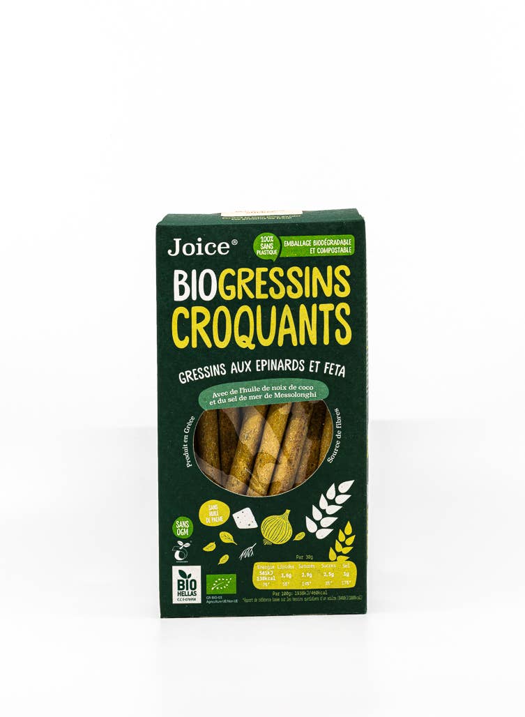 Gressins biologiques aux épinards et feta 120g
