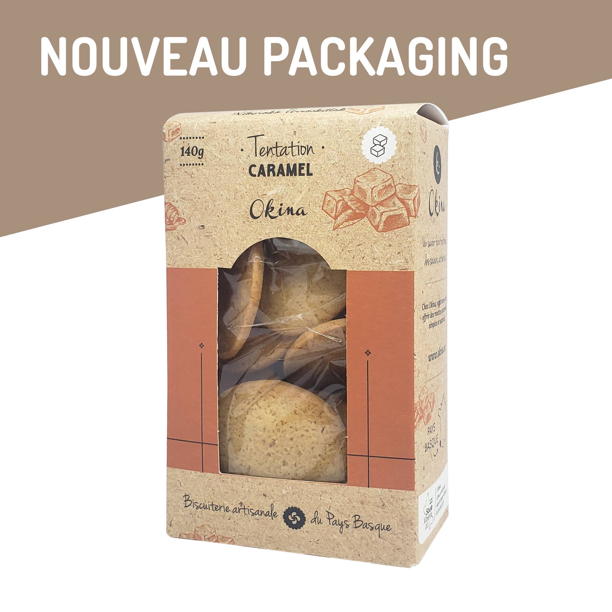 Nouveau packaging - Biscuits Tentation Caramel
