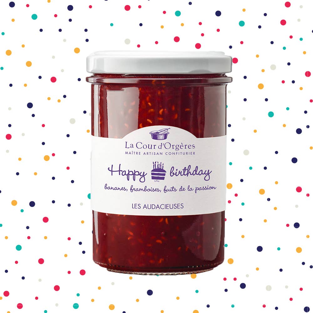 Confiture "Happy Birthday" 240g Banane, framboise, passion